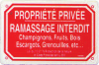 Propriété privée - Ramassage interdit